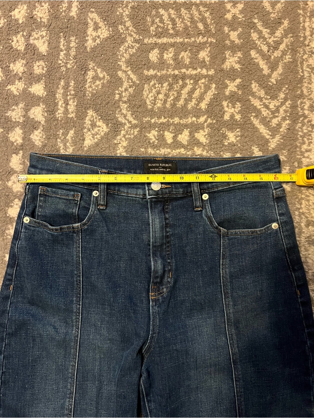 Banana Republic barrel Dark Blue Panel Detail Jeans size 10 (Z124) - Picture 4 of 9